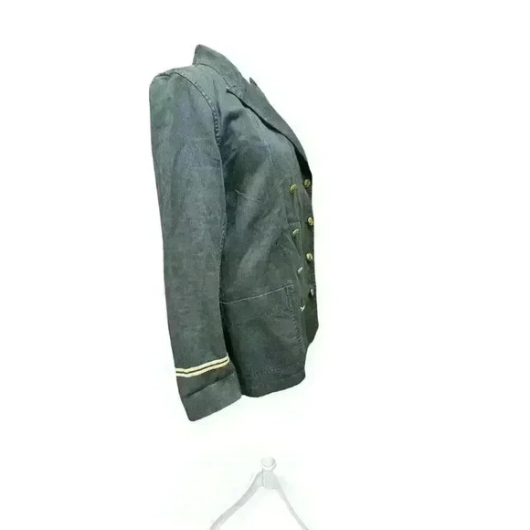 POLO by Ralph Lauren Black Cotton/Linen Military Jacket Coat Blazer Size 8 - Picture 8 of 16